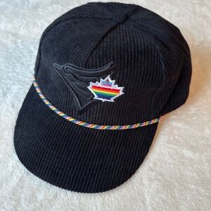 Toronto Blue Jays SGA Pride Night 2024 Rainbow Rope Black Corduroy Hat New